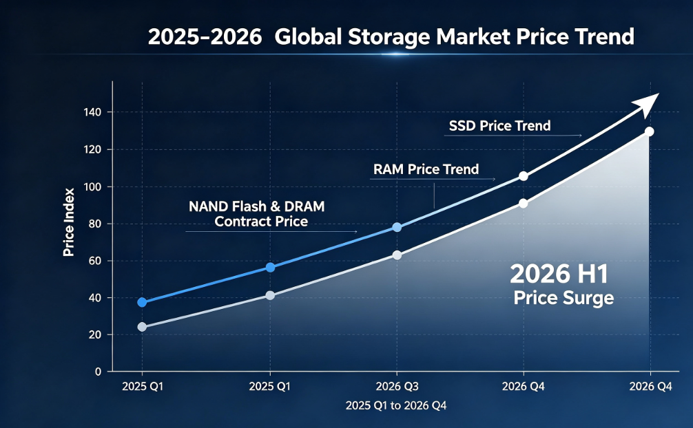 Phân tích giá thị trường lưu trữ toàn cầu nửa đầu năm 2026: Giá SSD & RAM tăng, nguồn cung thắt chặt và chiến lược cung ứng ổn định GUDGA